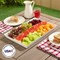 Avant White Plastic Serving Trays (Set of 3) 15” x 10” | Large Reusable Rectangular Party Platters | Serve Appetizers, Fruit, Veggies, & Desserts | BPA-Free & Made in USA